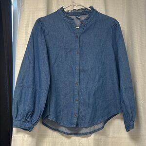 Old Navy Blue Button Down Denim Blouse